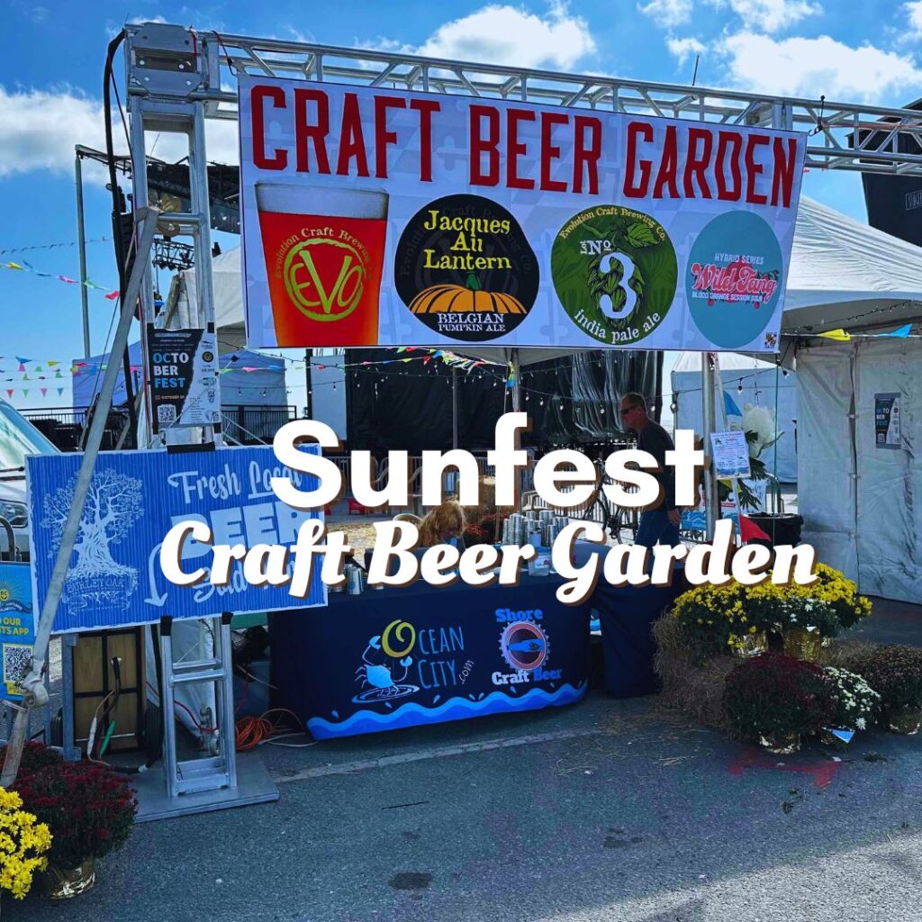 sunset craft beer garden button